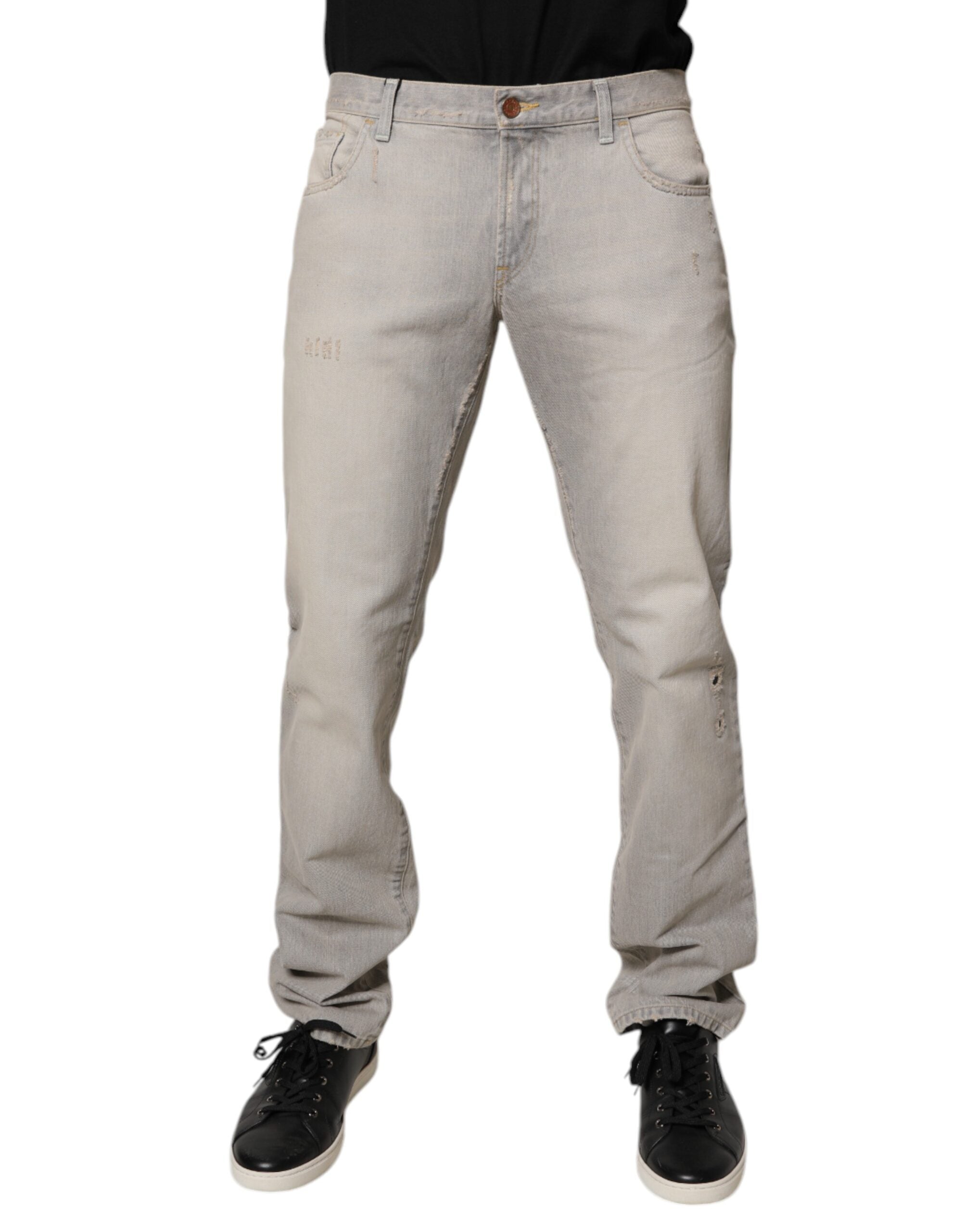 Cotton Skinny Denim Jeans — Gray