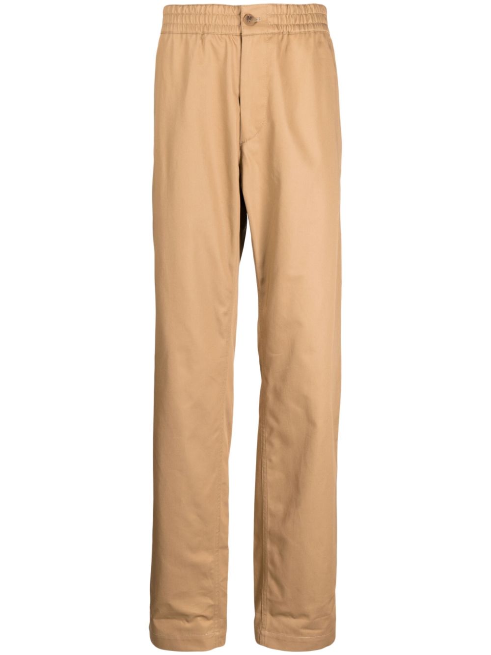Mid-rise straight-leg trousers - Brown
