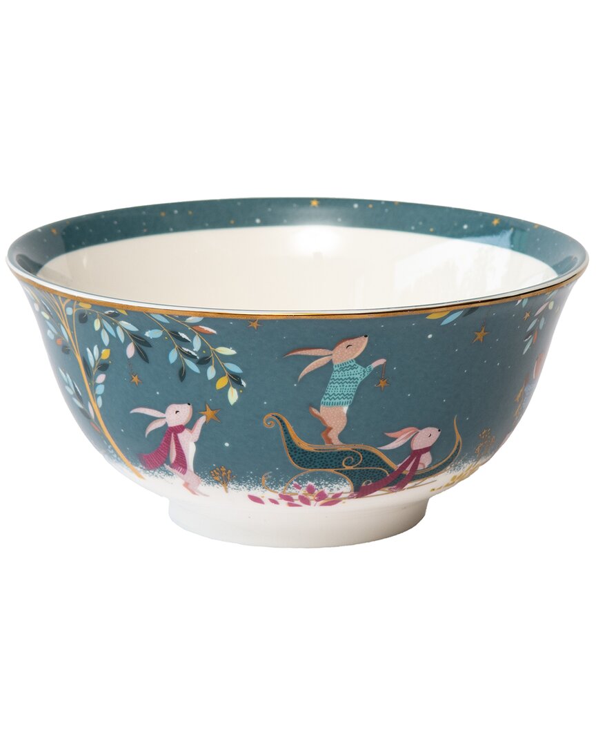 Sara Miller Woodland Tales 6in Rabbit Sleigh Candy Bowl