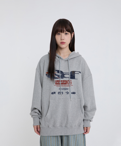 British Vintage ESCF Logo Collage Print Hoodie