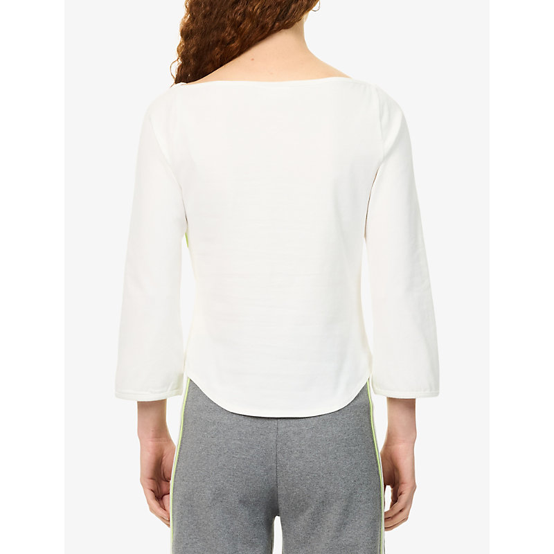 Womens Seekola Boat-Neck Stretch-Cotton Top