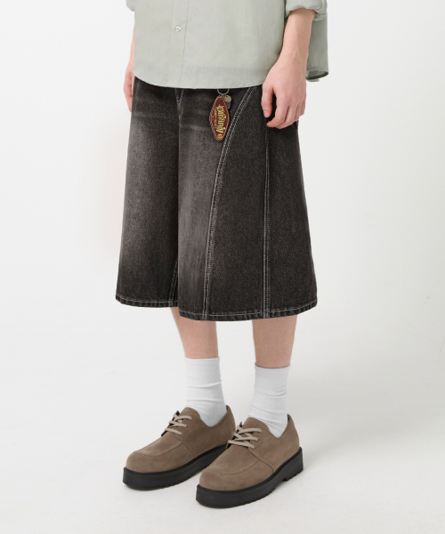Cat Brush Washed Bermuda Denim Shorts