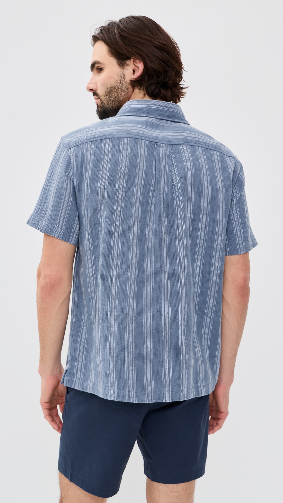 Oasis Textured Shirt Maritime Stripe
