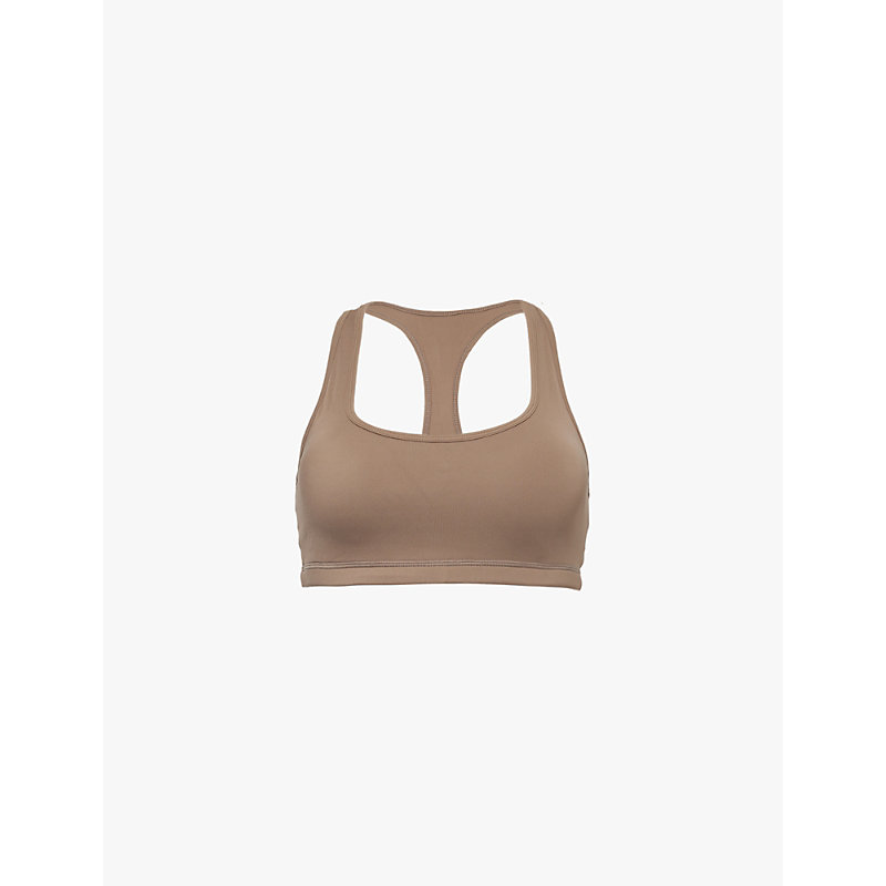Womens Cocoa Brown Ultimate Racerback Stretch-jersey bra