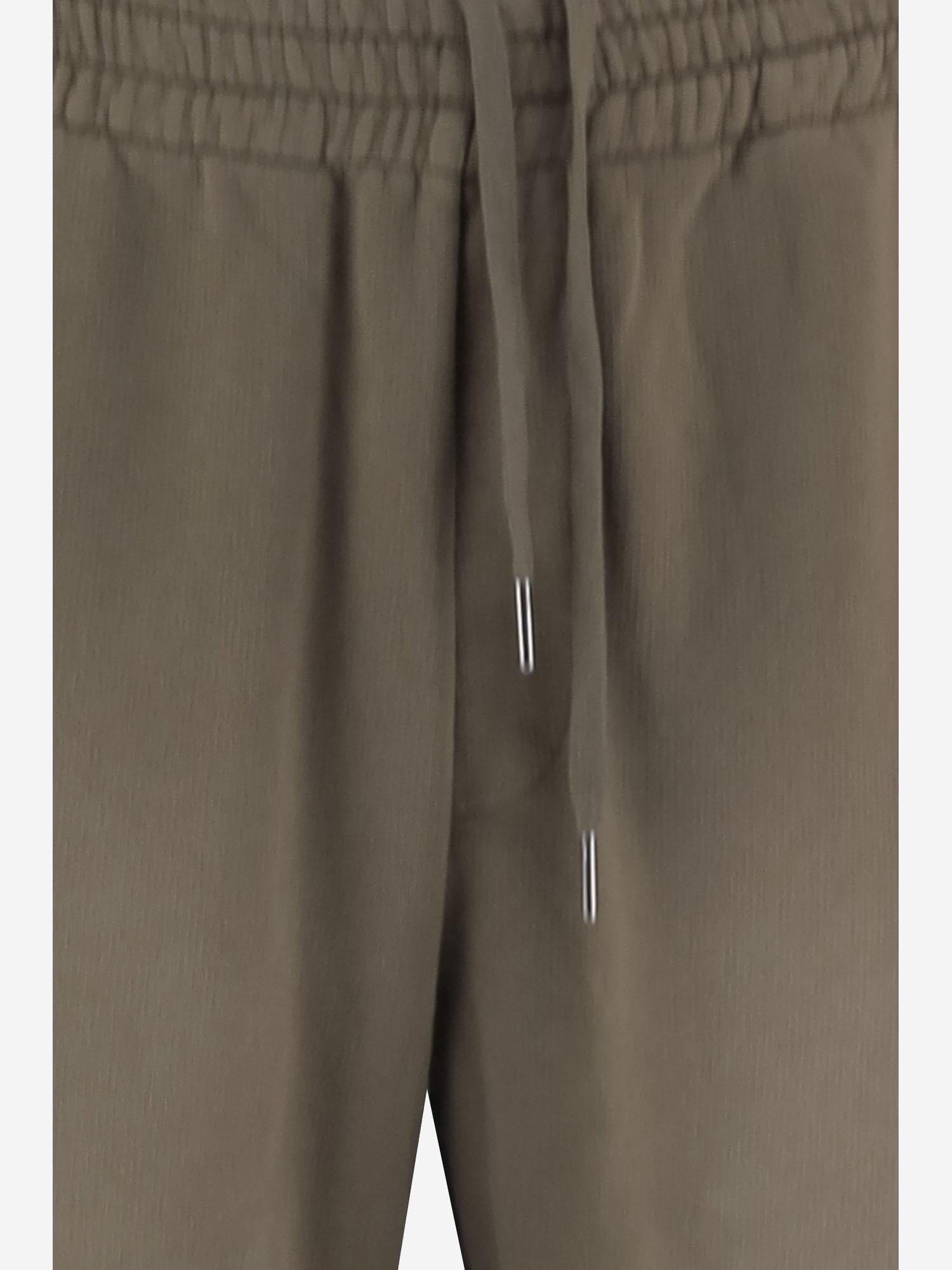 Cotton Drawstring Trousers — Beige