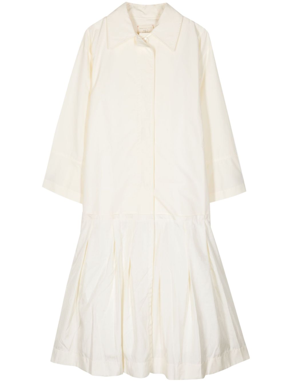 Tiered silk-cotton shirt dress - Neutrals