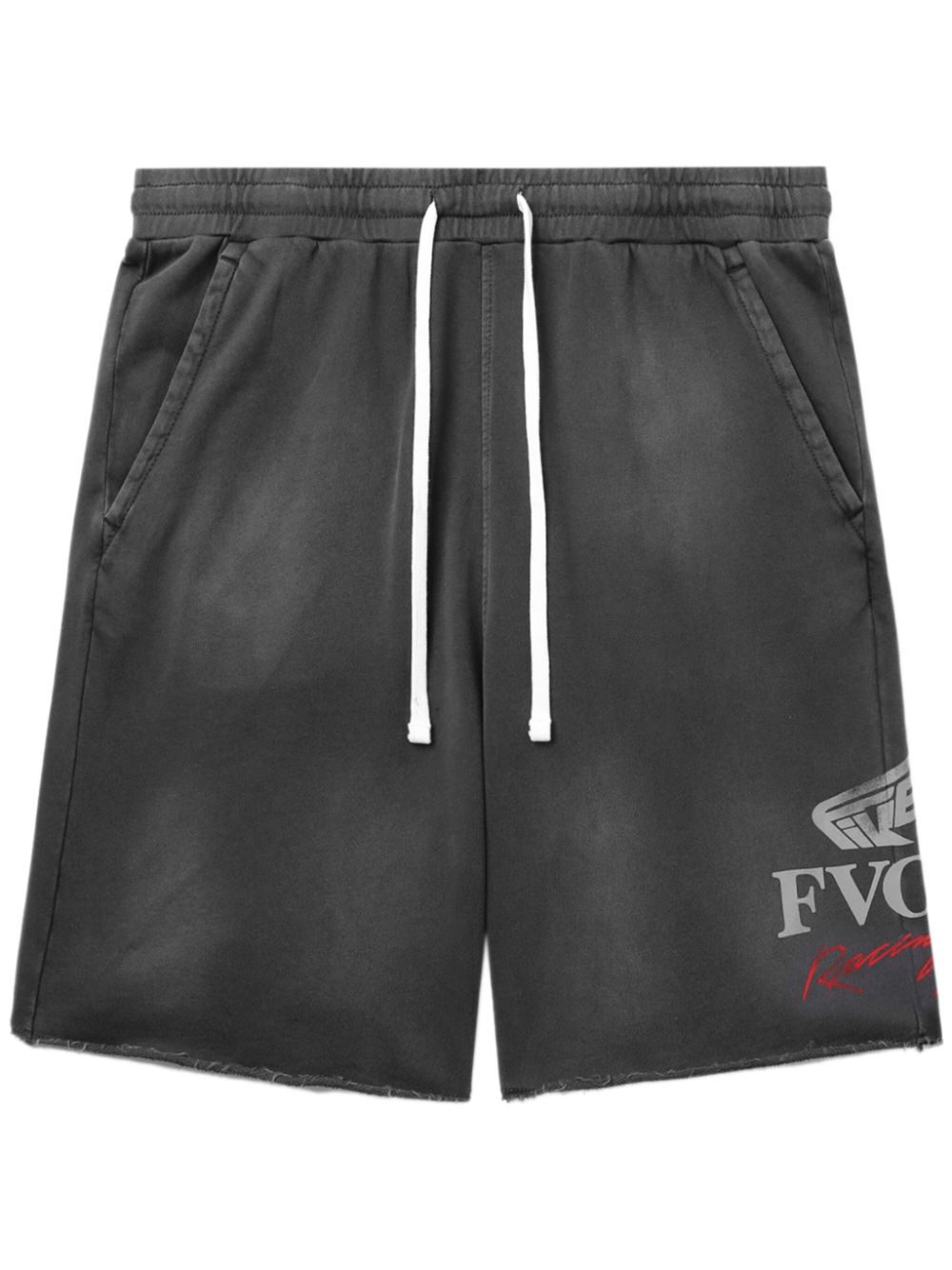 Logo-print cotton shorts - Black