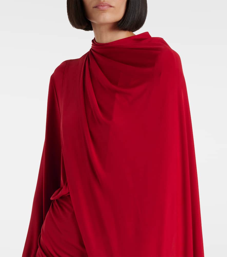 Caped cupro-blend minidress