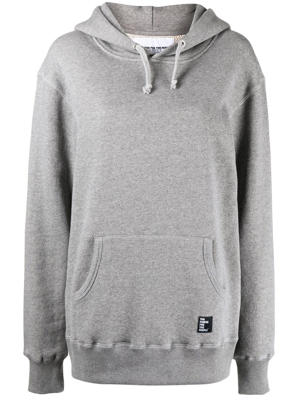 Rear logo-print hoodie - Grey