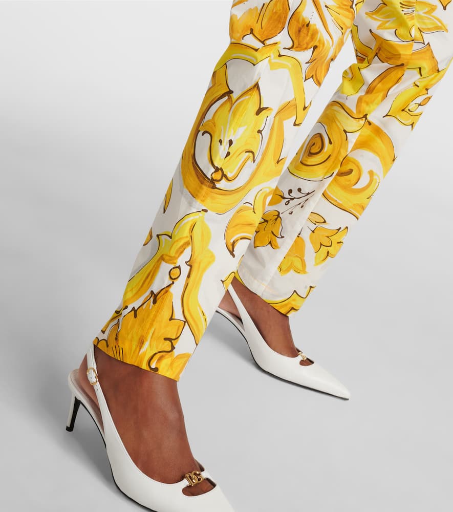 Majolica high-rise cotton straight pants