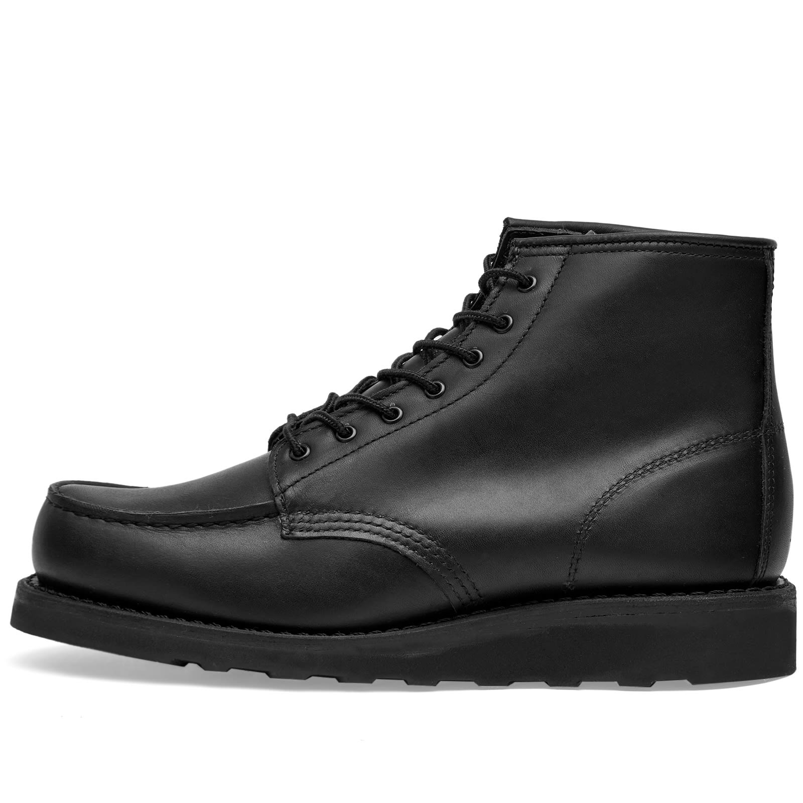 Women's 3380 Heritage 6" Moc Toe Boot in All Black Boundary, Size UK 4 