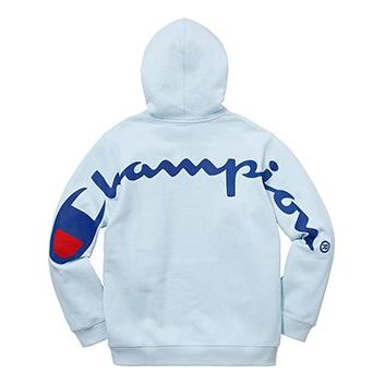 SS18 x Champion Hooded Sweatshirt Light Blue Logo