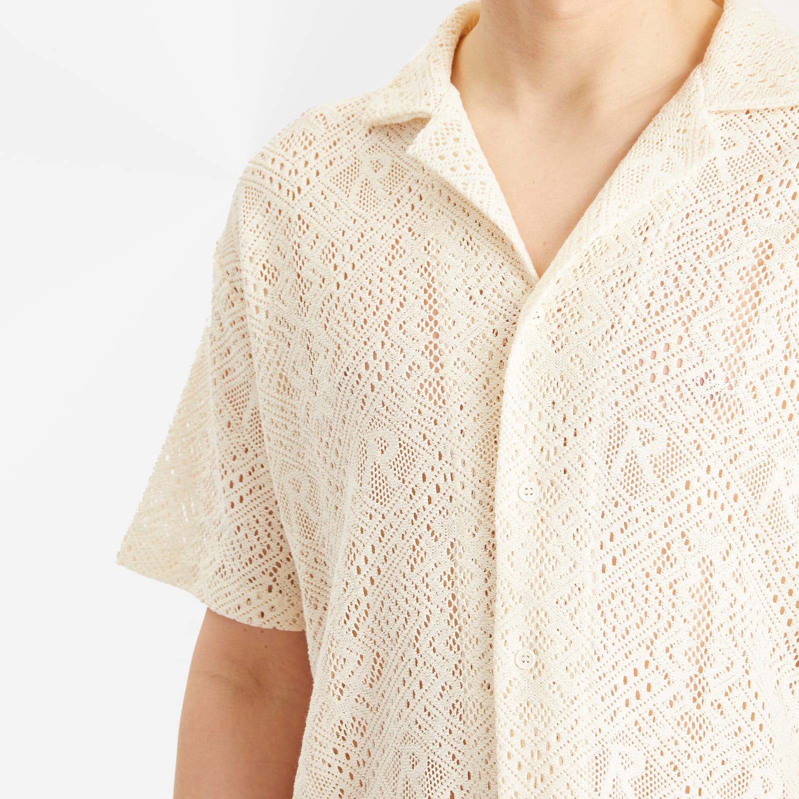 Represent Men's All Over Crochet Shirt in Off White
