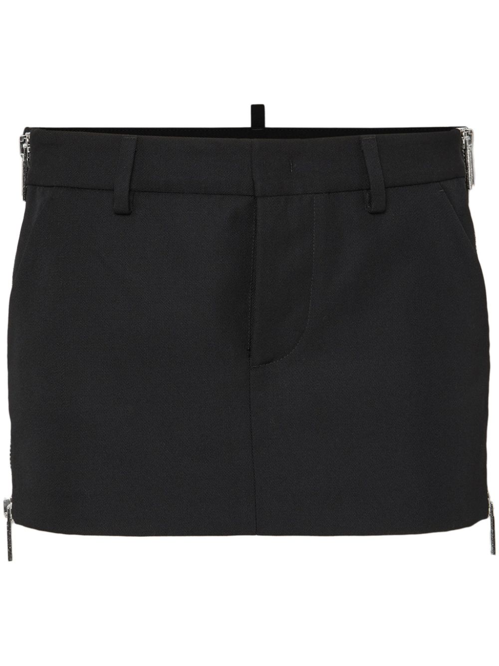 Side-zip mini skirt - Black