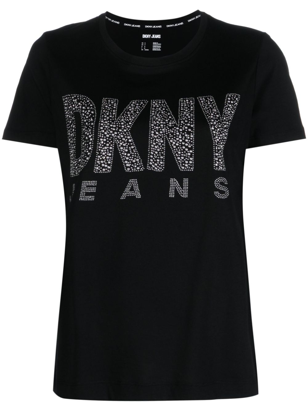 Stud-embellished logo T-shirt - Grey