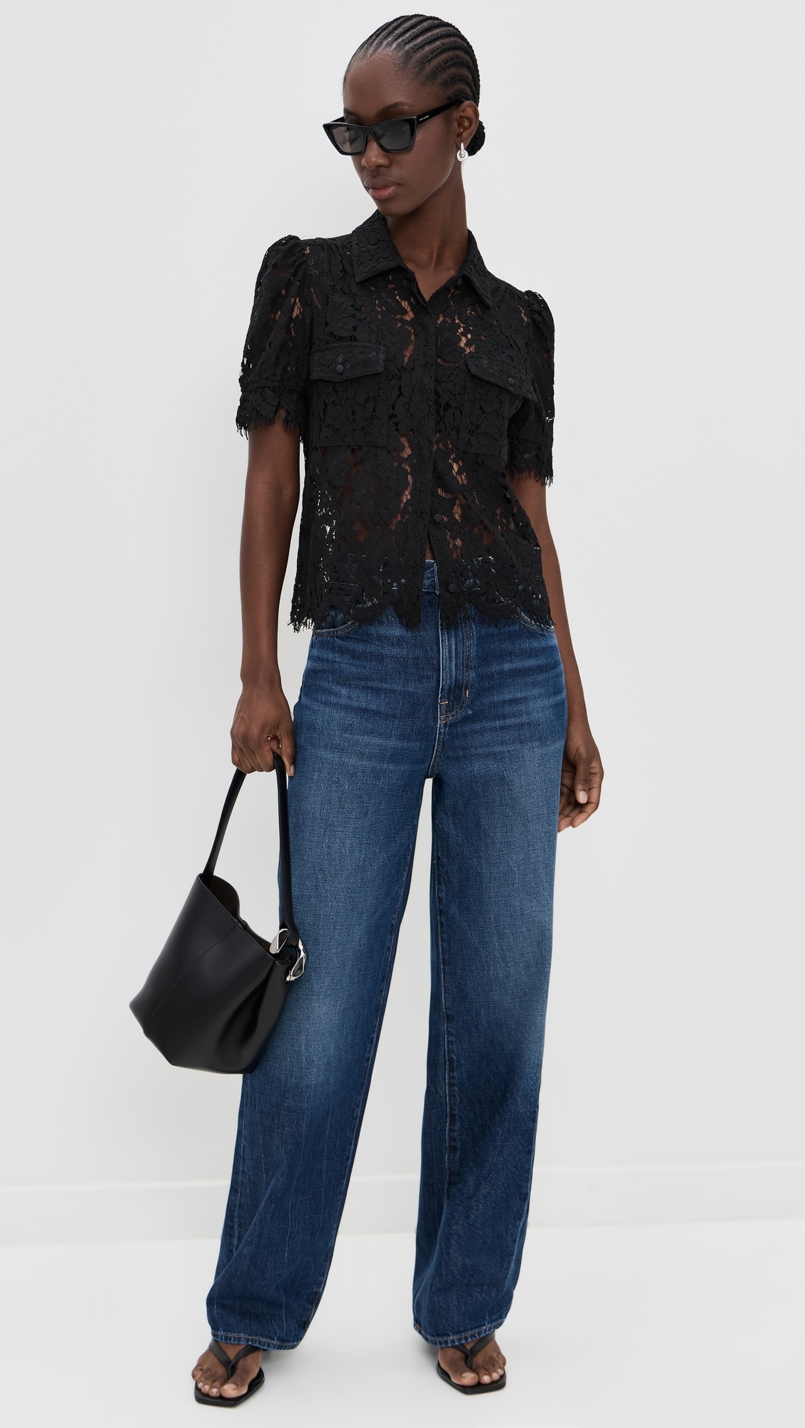 Mina Lace Shirt Black