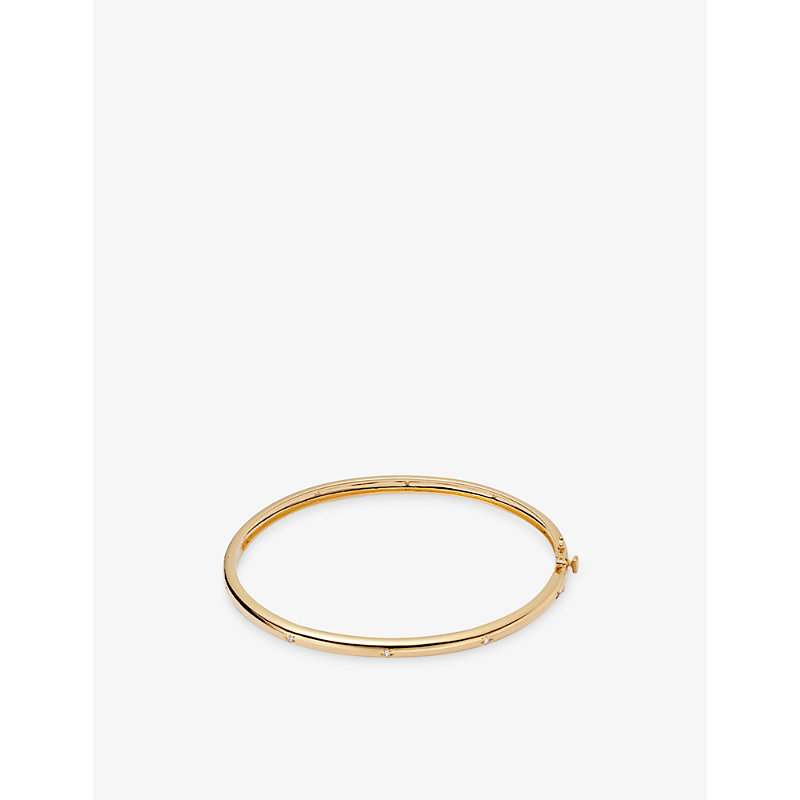 Womens Celestial Orion 18ct Yellow Gold Vermeil and White Sapphire Bangle