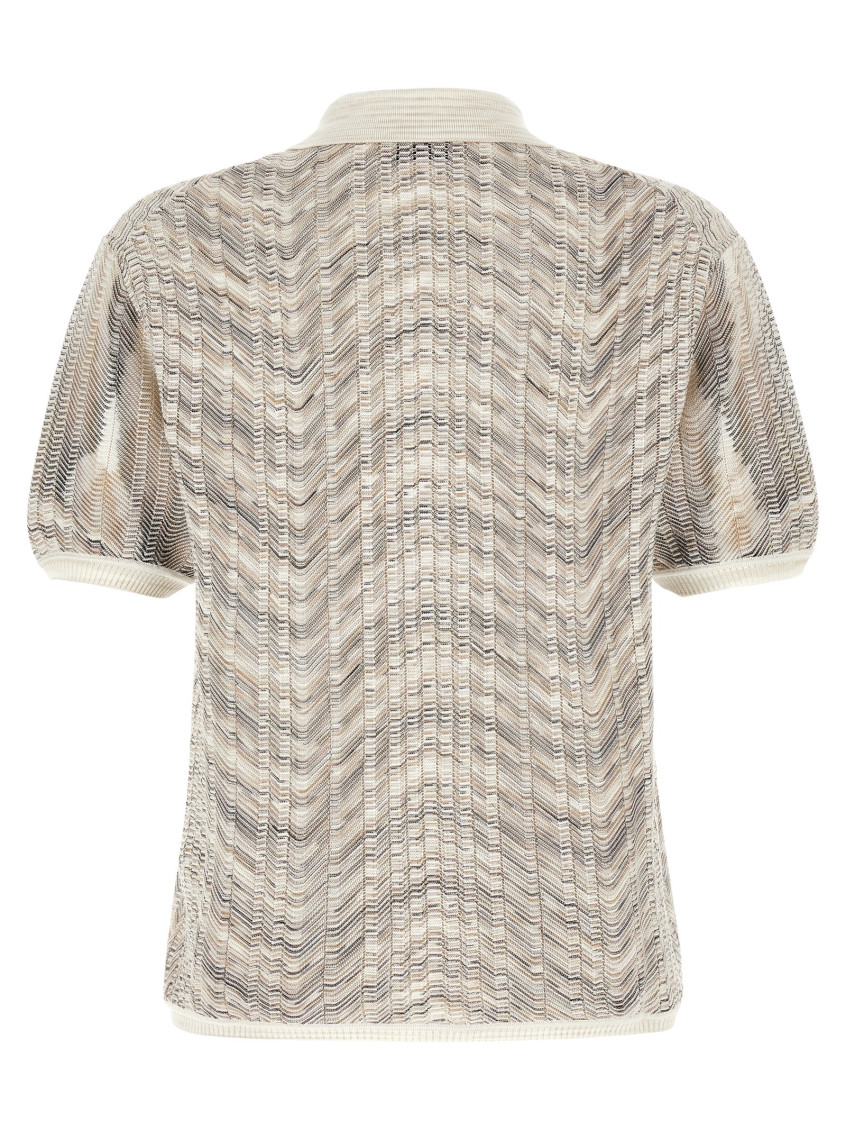 Missoni - zigzag knit polo shirt ribbed collar