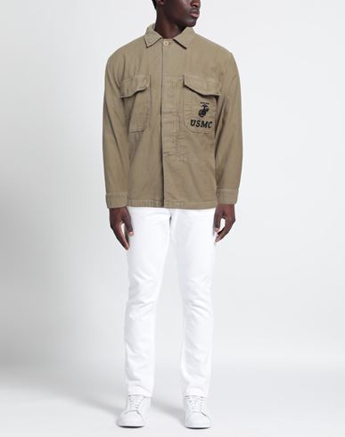 Man Shirt Khaki Size M Cotton