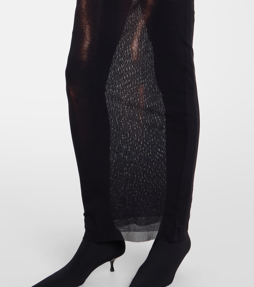 Trompe l'oeil mesh maxi dress