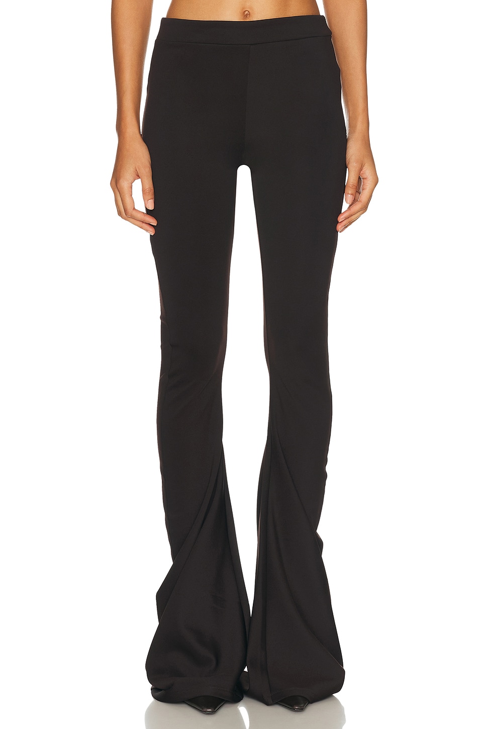 Jade Cropper Twisted Stretch Trouser in Dark Brown - Brown. 36 also