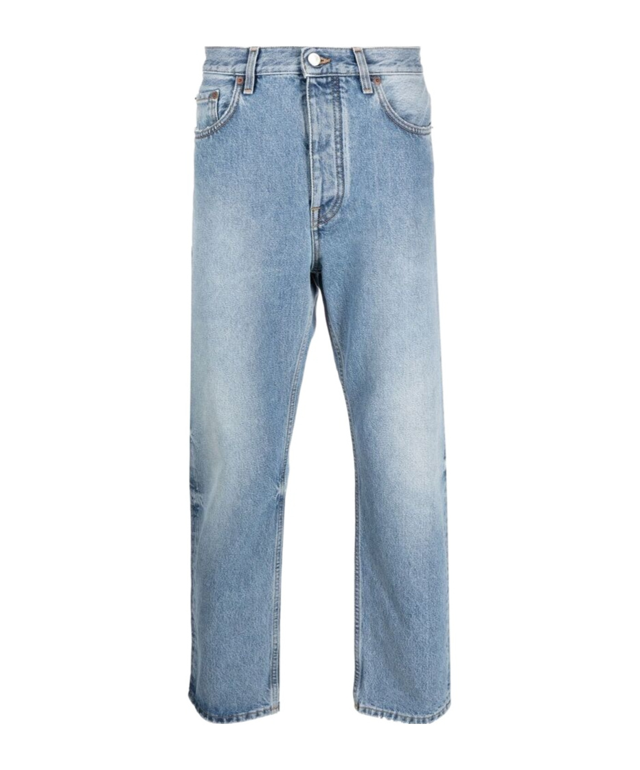 Mid-rise straight-leg jeans