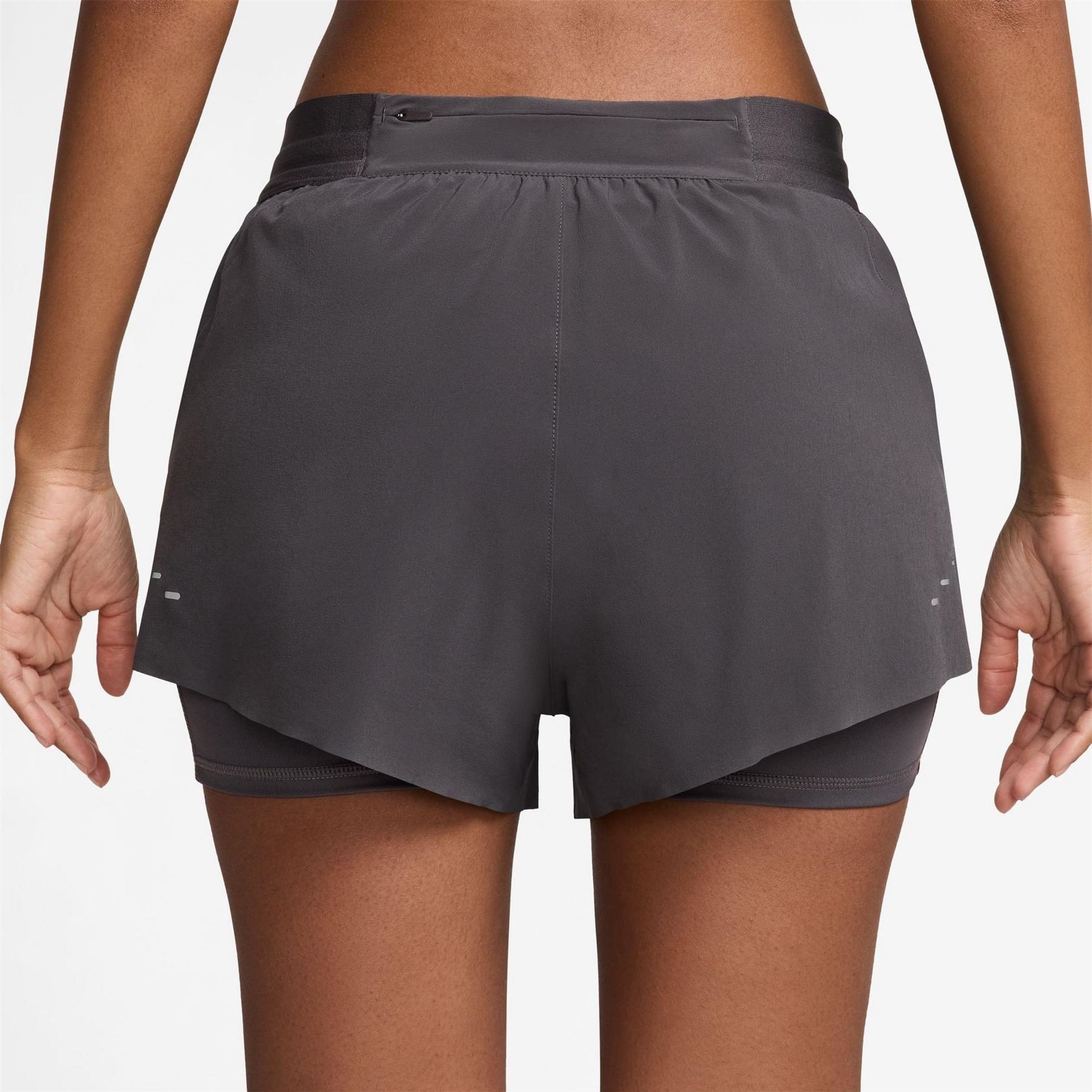 Nike Womens Fit Swift Mid Rise 3 1 Shorts in Thunder Grey