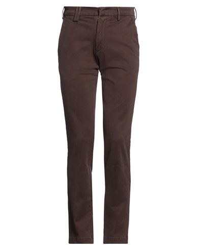 Man Pants Dark brown Size 31 Cotton, Elastane