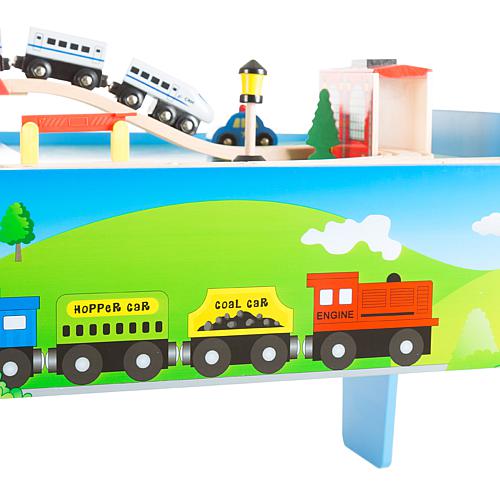 Wooden Train Set Table for Kids by Hey