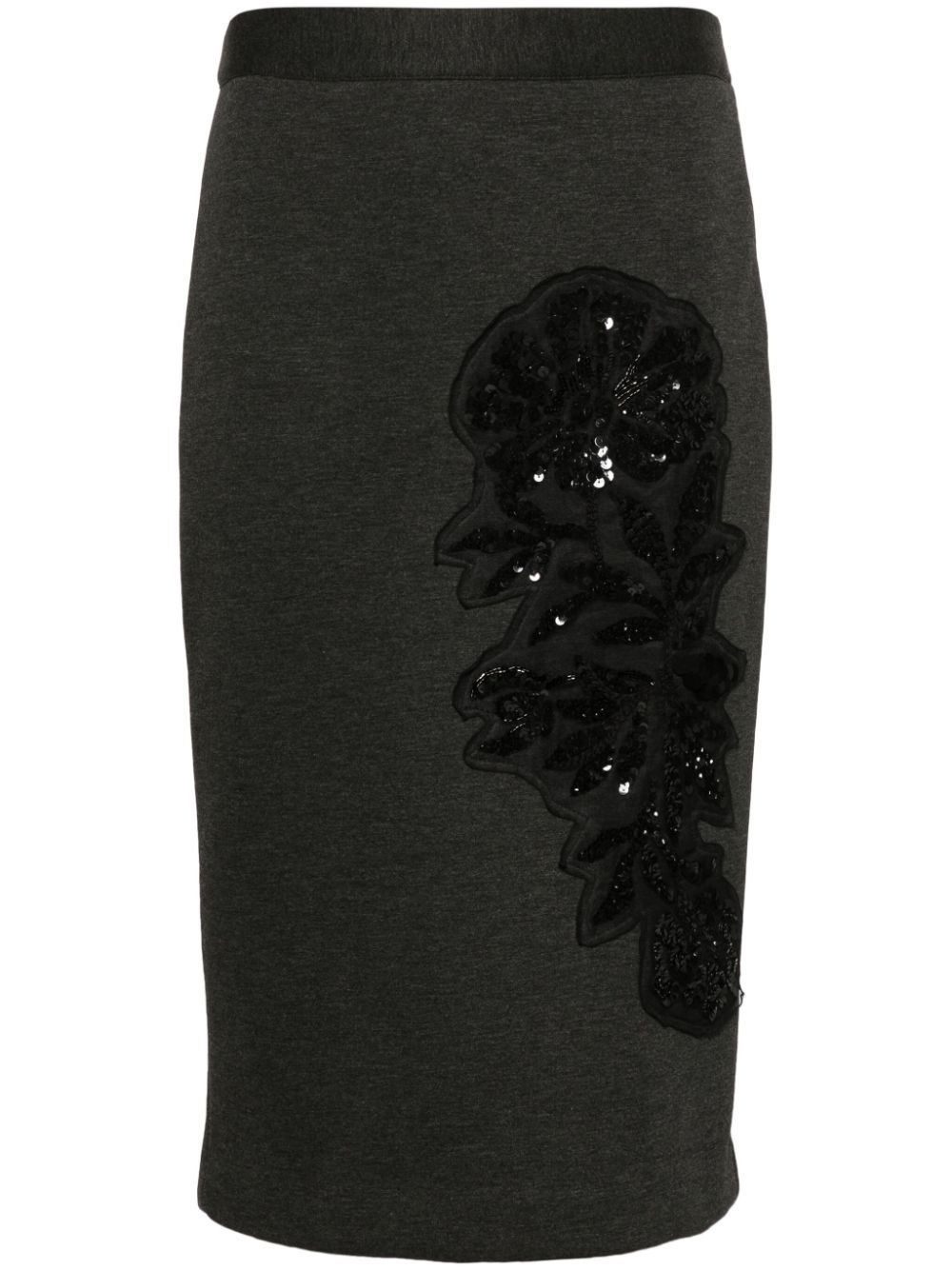 Sequin-embellished midi skirt - Grey
