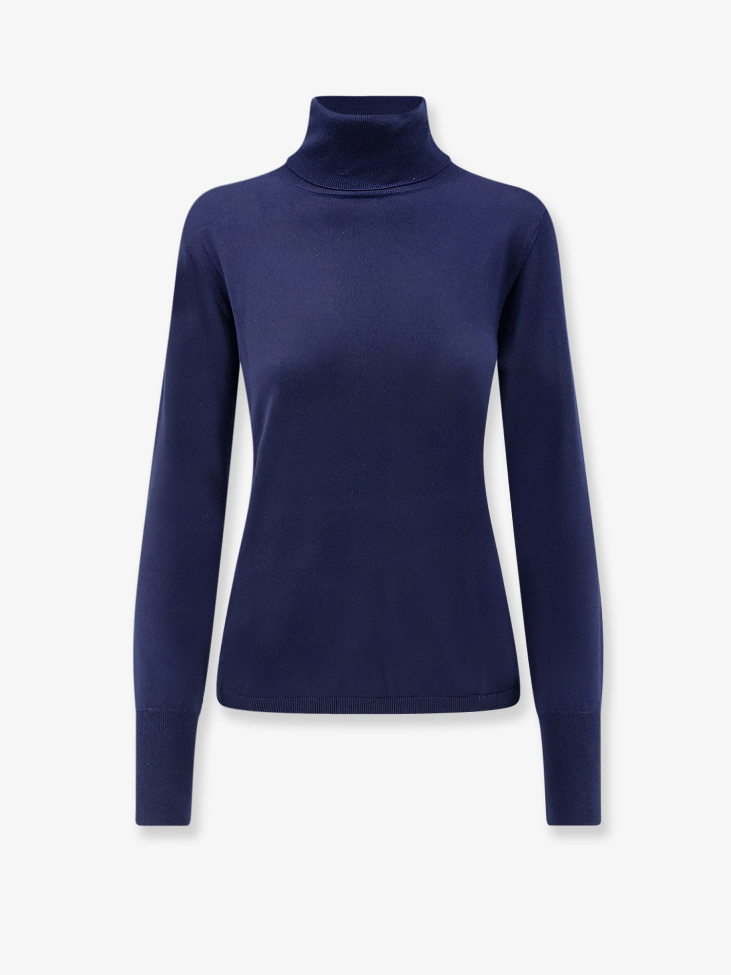 Virgin Wool Turtleneck Sweater — Blue
