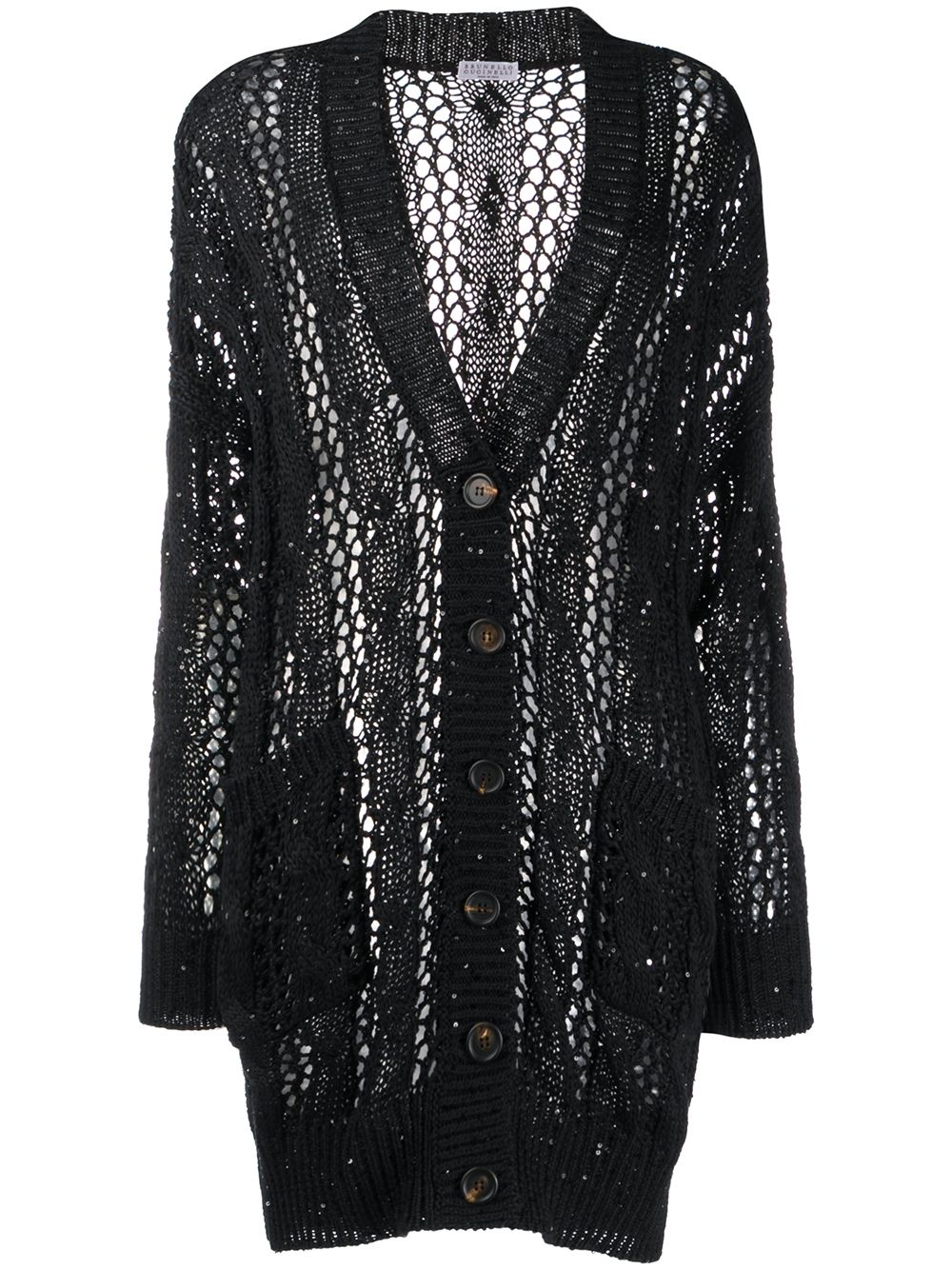 Brunello Cucinelli ribbed loose knit cardigan - Black