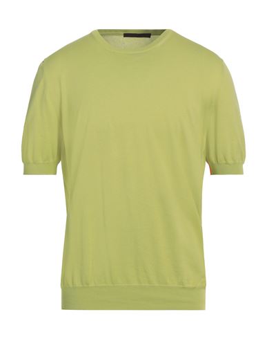 Man Sweater Lime green Size 44 Cotton