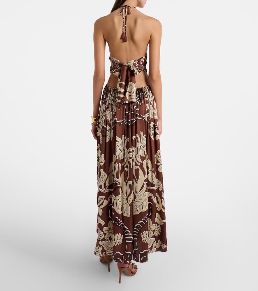 Isore printed halterneck maxi dress
