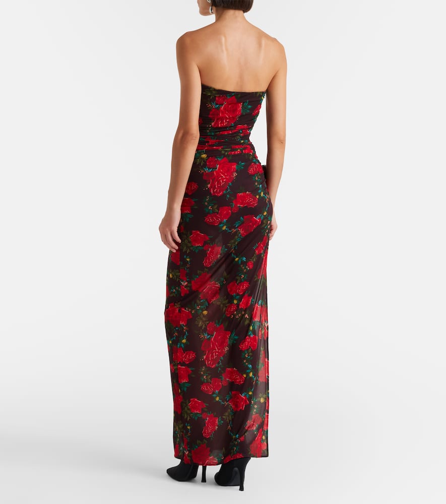 Floral ruched gown