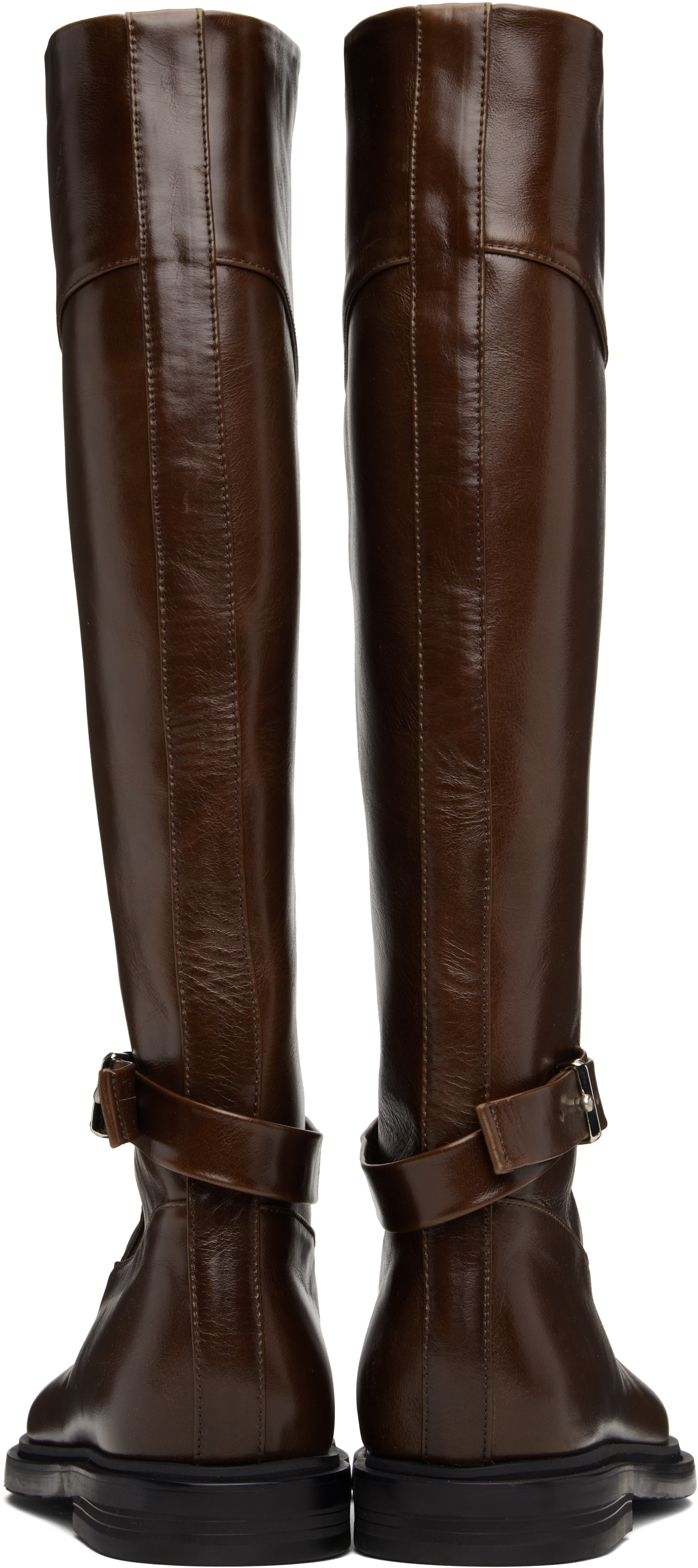 Tan Belted Angt Long Tall Boots