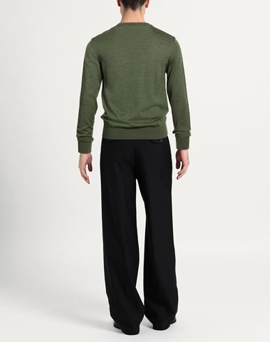 Montechiaro Man Sweater Military green Size 44 Virgin Wool, Acrylic