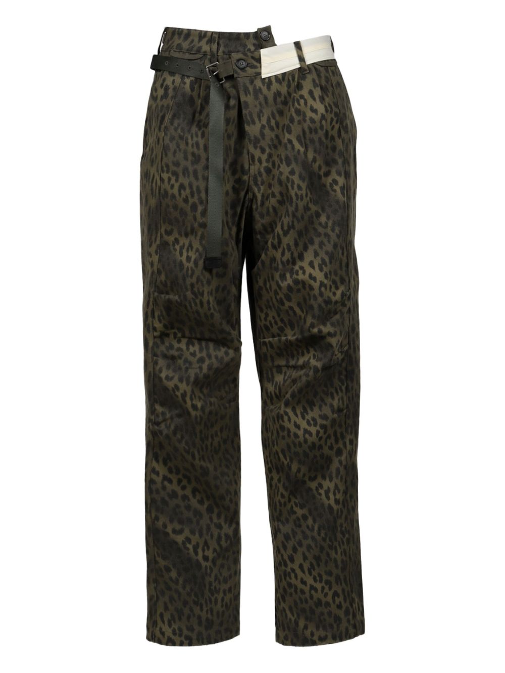 Leopard-print cargo trousers - Green