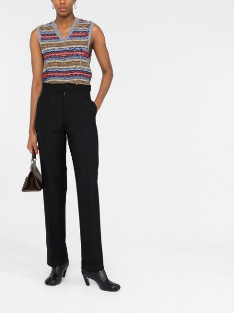 High-waisted wool trousers