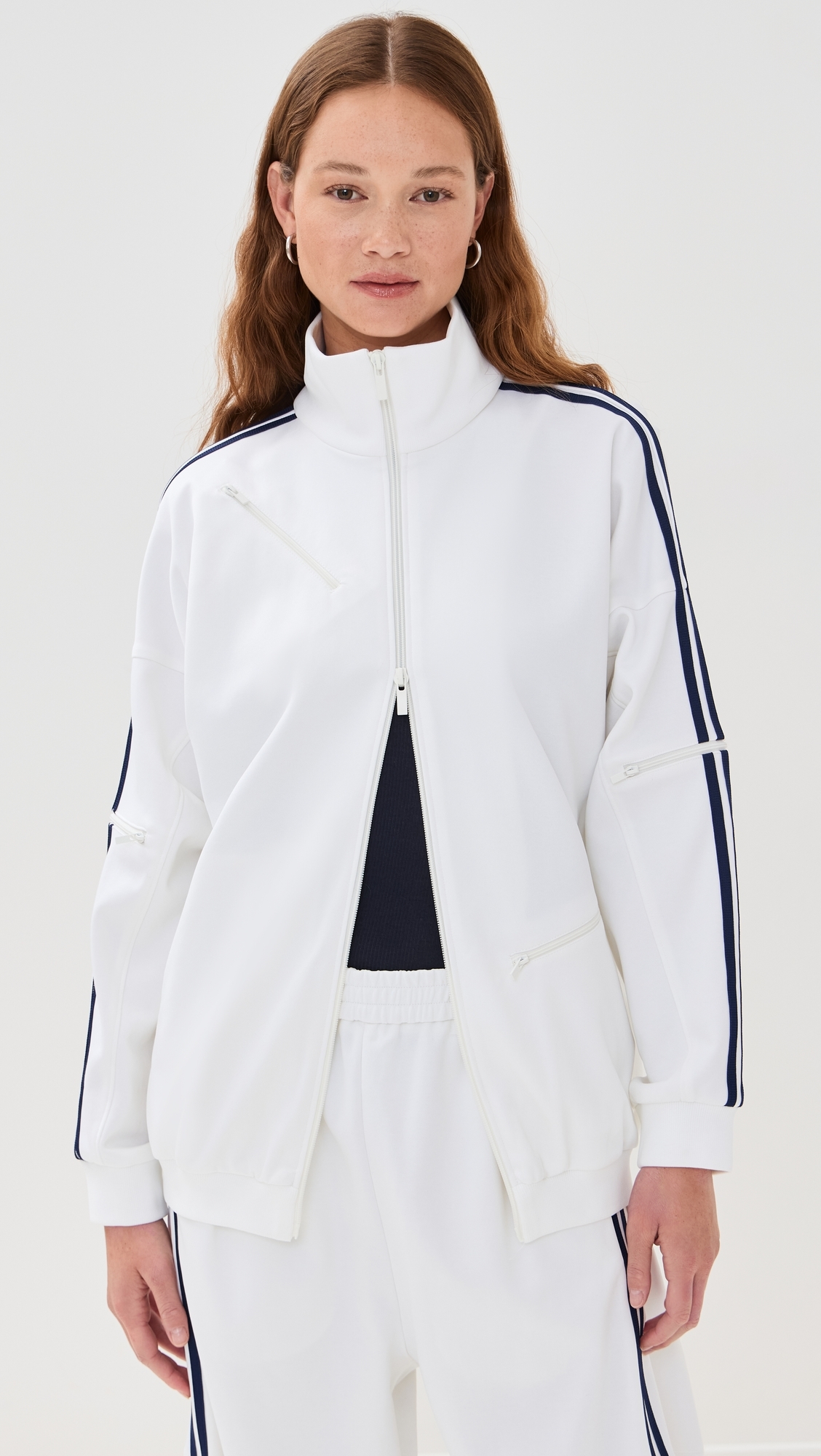 Active Knit Zipper Detailed Track Jacket White