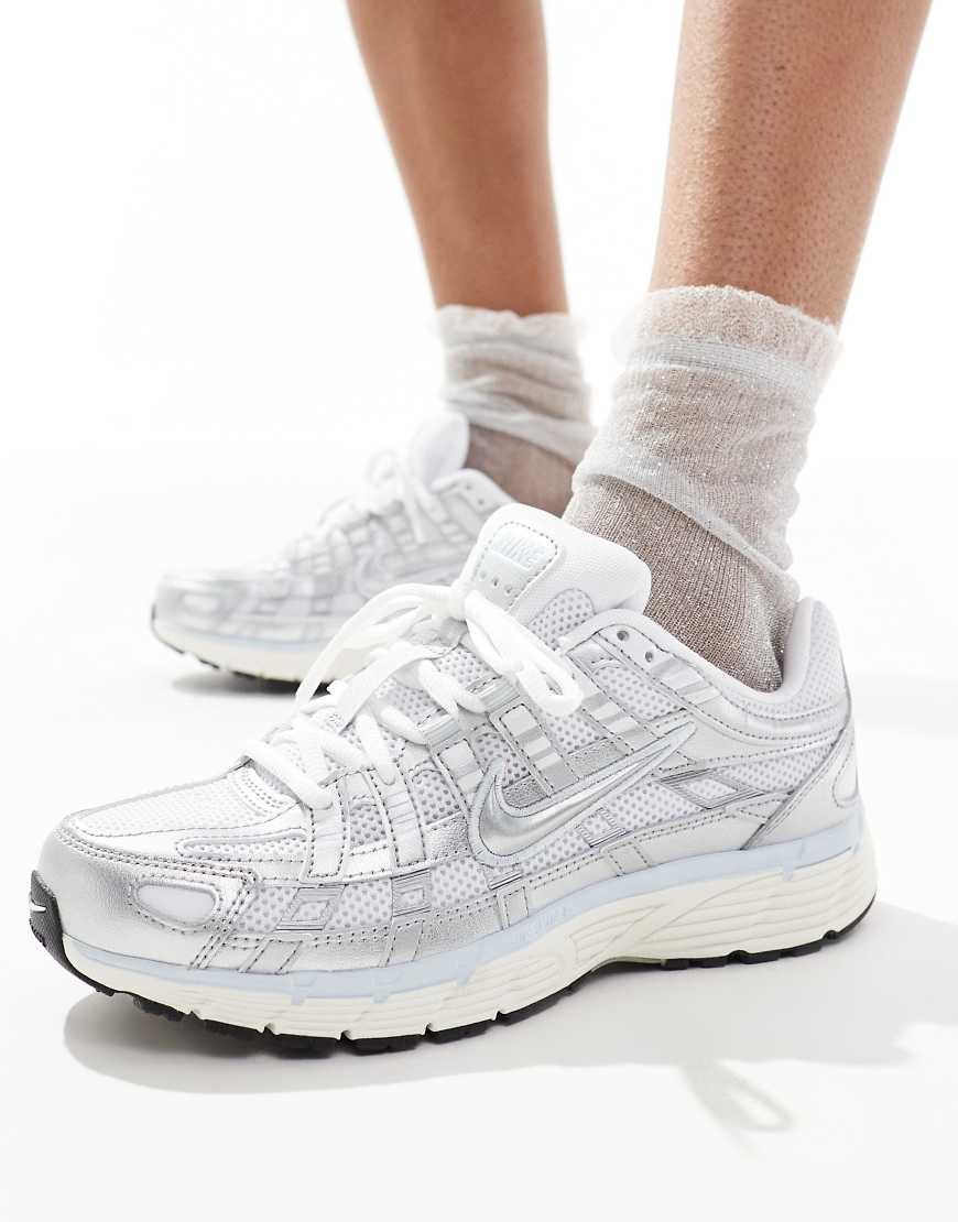 Nike P-6000 sneakers in white, gray and blue