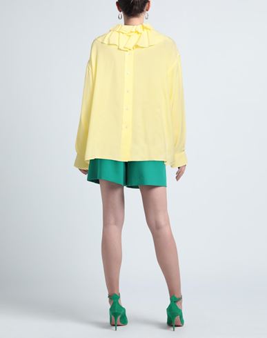 Woman Top Yellow Size 6 Silk, Polyester