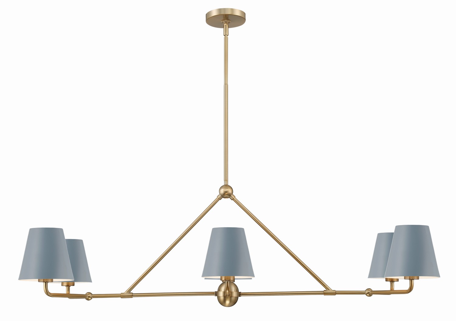 Xavier 6-Light Chandelier in Vibrant Gold with Blue