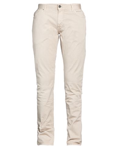 Man Jeans Beige Size 38 Cotton, Elastane