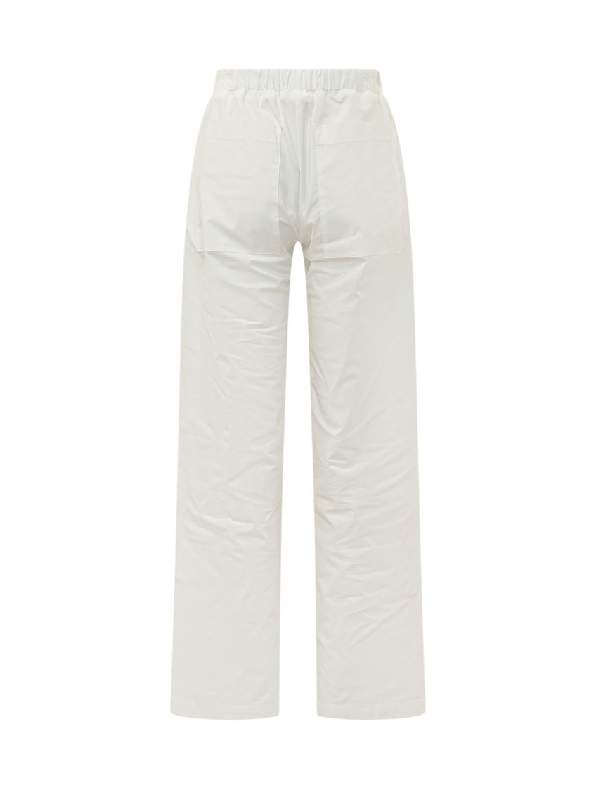White Straight Drawstring Pants