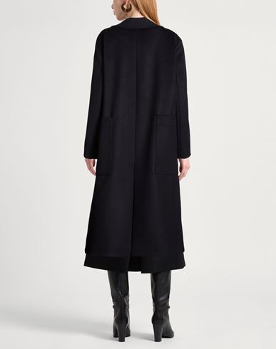 Paltò Guardaroba Woman Coat Midnight blue Size 10 Virgin Wool, Nylon, Cashmere