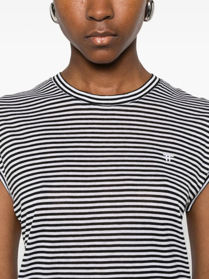 Striped Viscose T-Shirt