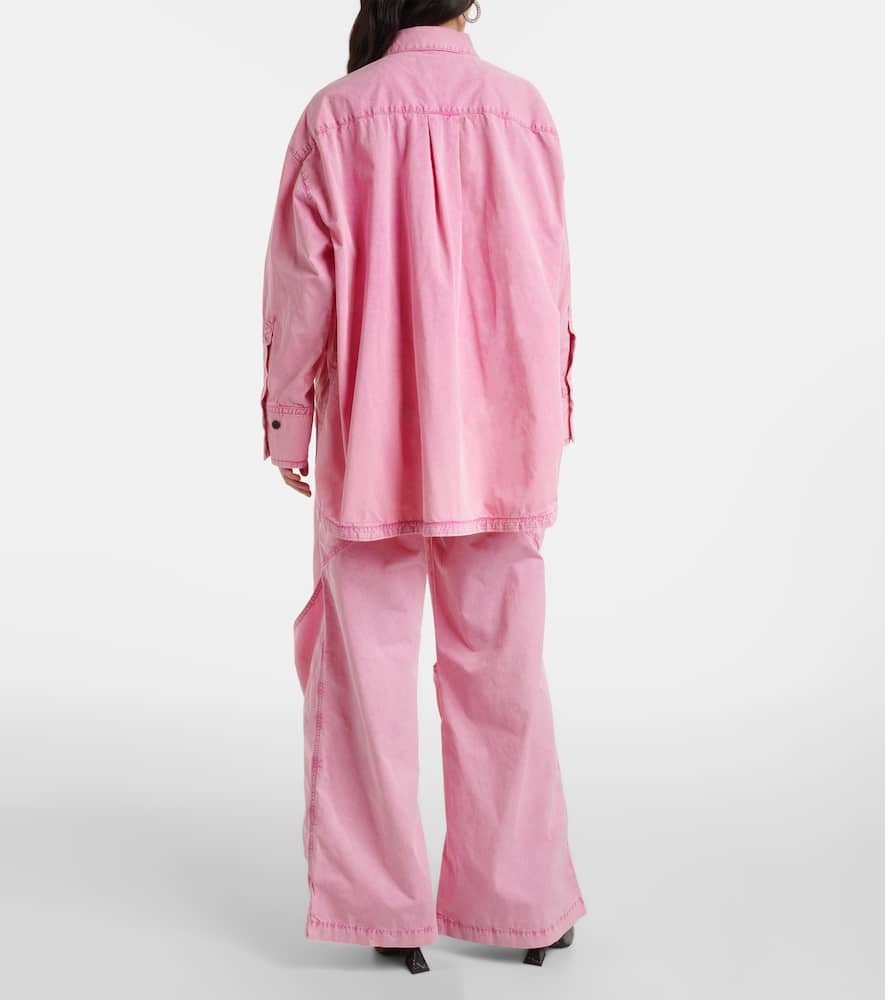 Diana asymmetric cotton canvas overshirt