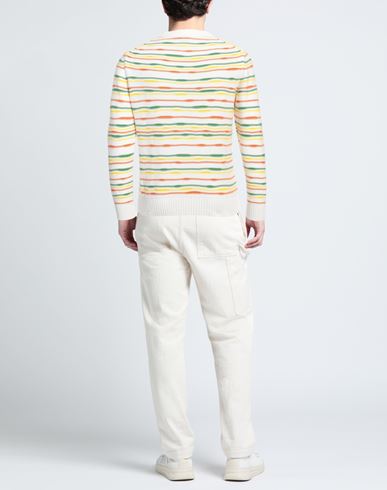 Man Sweater White Size 40 Cotton