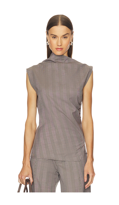 Jade Cropper Asymmetric Top in Beige. 40 also